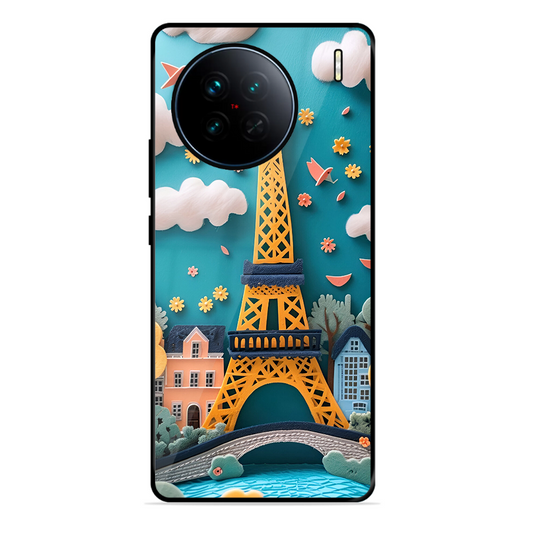 Eiffel Tower Printed Protective Phone Cover forVivo X90