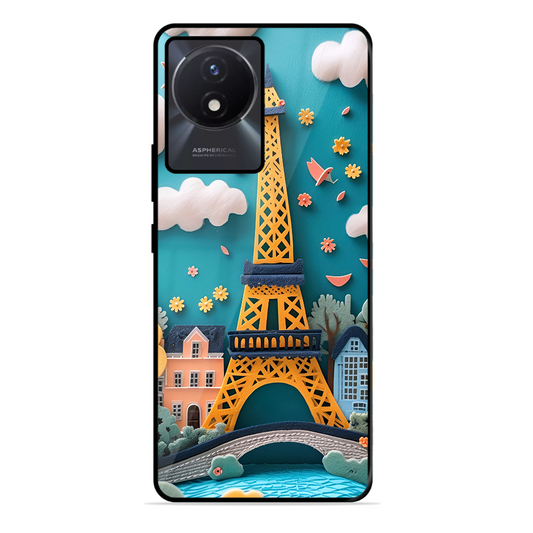 Eiffel Tower Printed Protective Phone Cover forVivo Y02T