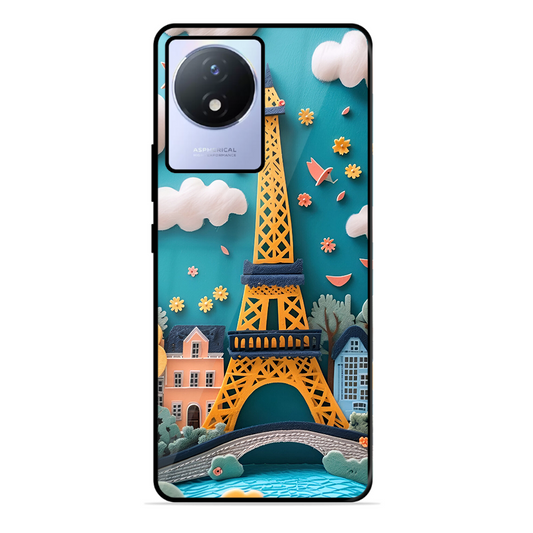 Eiffel Tower Printed Protective Phone Cover forVivo Y02