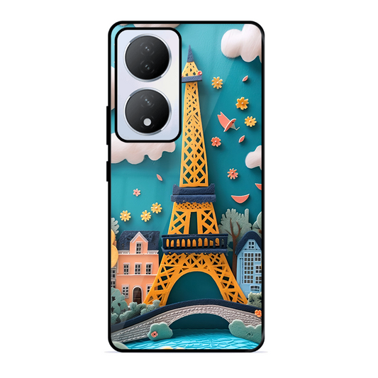 Eiffel Tower Printed Protective Phone Cover forVivo Y100A 5G