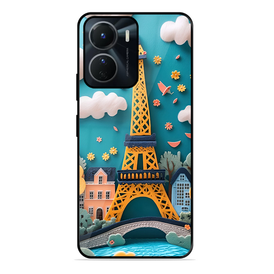 Eiffel Tower Printed Protective Phone Cover forVivo Y16