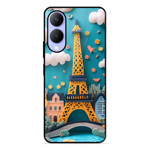 Eiffel Tower Printed Protective Phone Cover forVivo Y17S