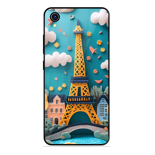 Eiffel Tower Printed Protective Phone Cover forVivo Y1S