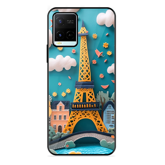 Eiffel Tower Printed Protective Phone Cover forVivo Y21G