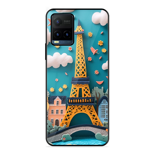 Eiffel Tower Printed Protective Phone Cover forVivo Y21T