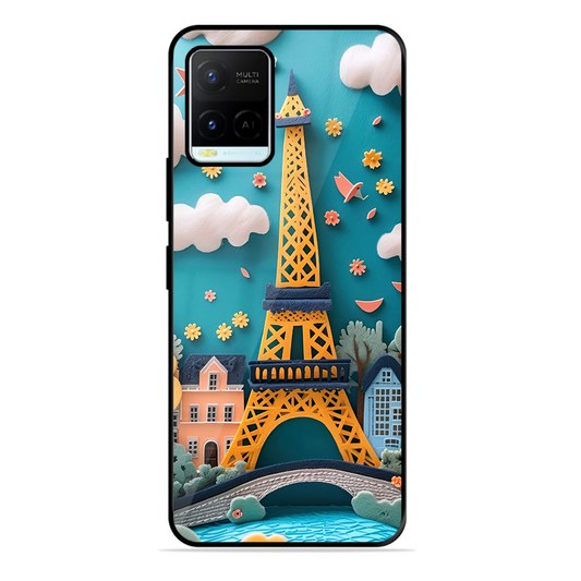 Eiffel Tower Printed Protective Phone Cover forVivo Y21