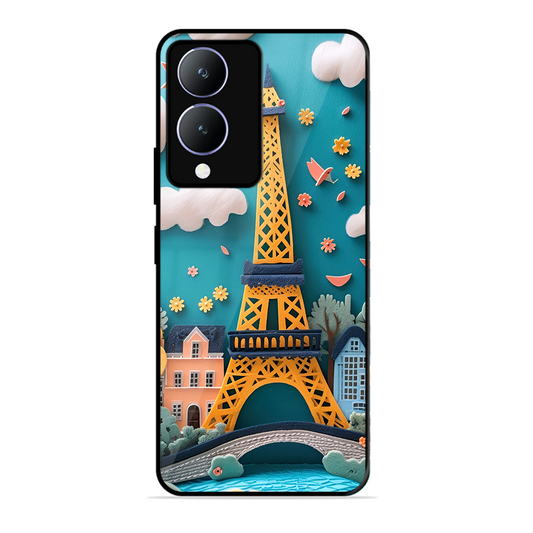 Eiffel Tower Printed Protective Phone Cover forVivo Y28 5G