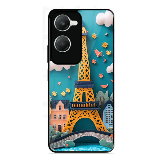 Eiffel Tower Printed Protective Phone Cover forVivo Y28E 5G