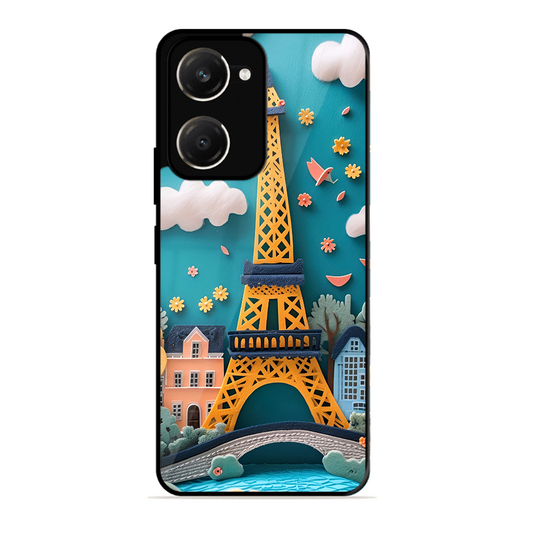Eiffel Tower Printed Protective Phone Cover forVivo Y28S 5G