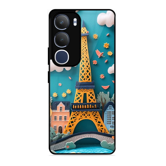 Eiffel Tower Printed Protective Phone Cover forVivo Y29 5G