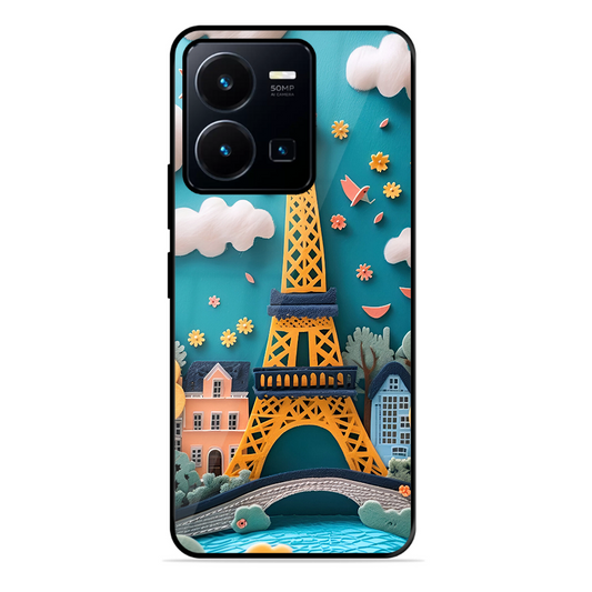 Eiffel Tower Printed Protective Phone Cover forVivo Y35