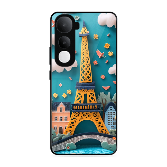 Eiffel Tower Printed Protective Phone Cover forVivo Y400 5G