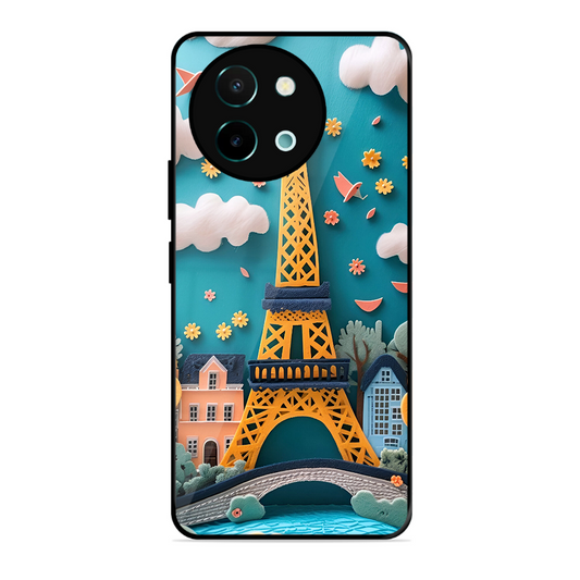 Eiffel Tower Printed Protective Phone Cover forVivo Y58 5G