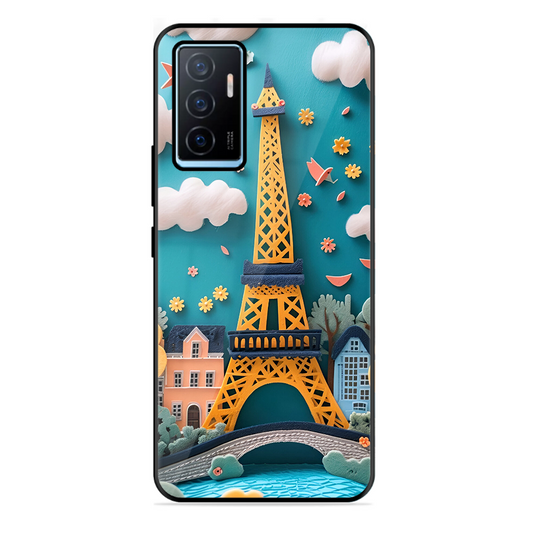 Eiffel Tower Printed Protective Phone Cover forVivo Y75 4G