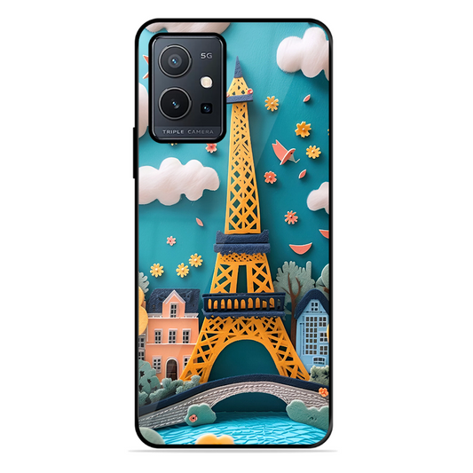 Eiffel Tower Printed Protective Phone Cover forVivo Y75 5G