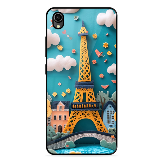 Eiffel Tower Printed Protective Phone Cover forVivo Y90