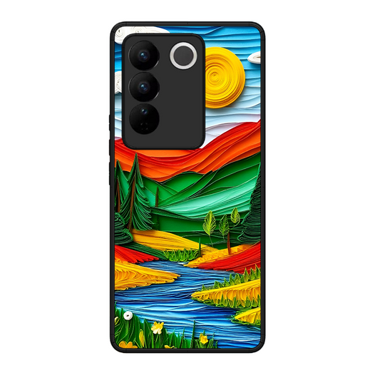 Lake Beauty Printed Protective Phone Cover for Vivo V27 5G