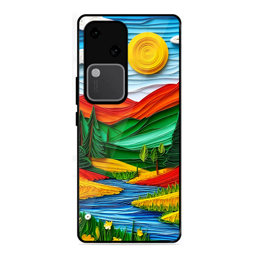 Lake Beauty Printed Protective Phone Cover for Vivo V30 5G