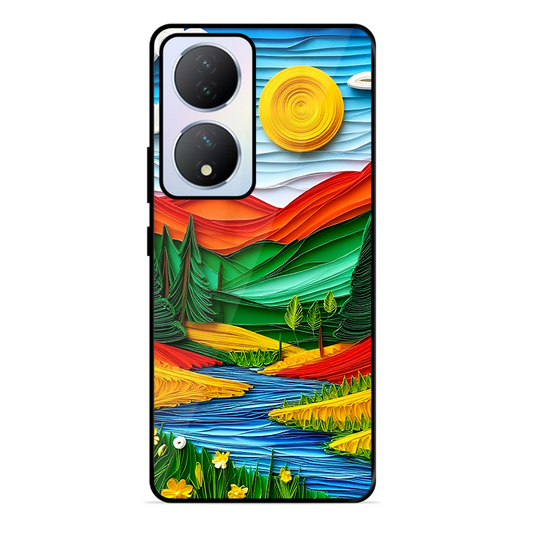 Lake Beauty Printed Protective Phone Cover for Vivo Y100 5G