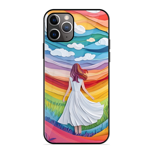 Rainbow Girl Printed Protective Phone Cover for iPhone 11 Pro
