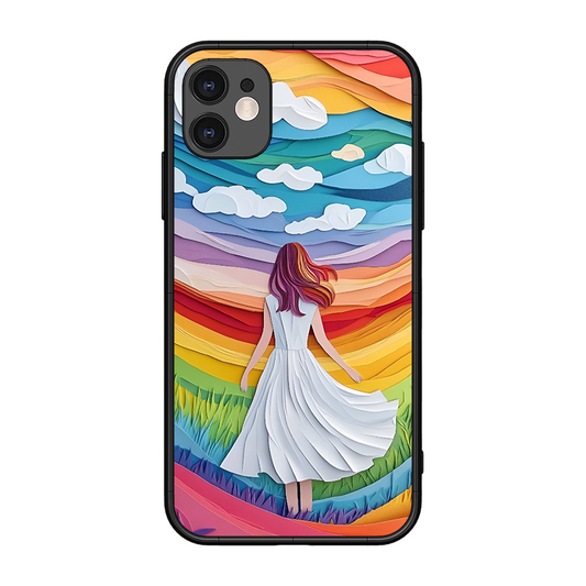 Rainbow Girl Printed Protective Phone Cover for iPhone 11