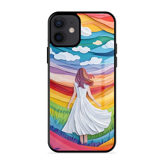 Rainbow Girl Printed Protective Phone Cover for iPhone 12 Mini