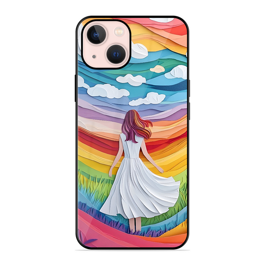 Rainbow Girl Printed Protective Phone Cover for iPhone 13 Mini