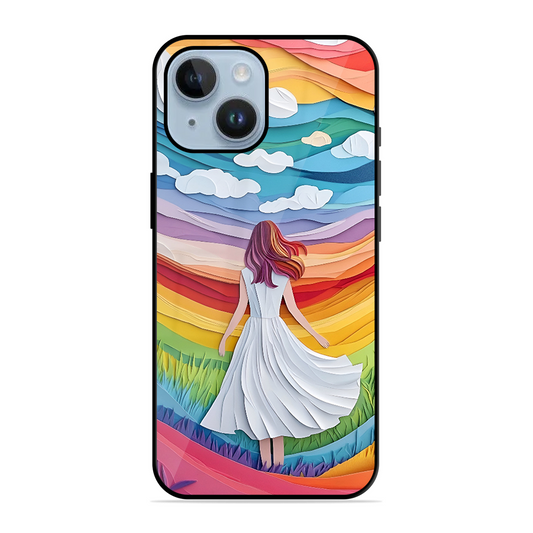 Rainbow Girl Printed Protective Phone Cover for iPhone 14 Plus