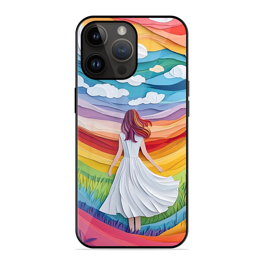 Rainbow Girl Printed Protective Phone Cover for iPhone 14 Pro