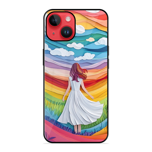 Rainbow Girl Printed Protective Phone Cover for iPhone 14