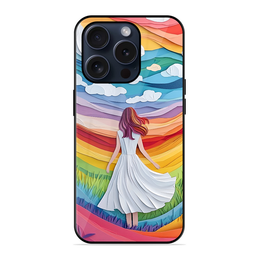 Rainbow Girl Printed Protective Phone Cover for iPhone 15 Pro Max