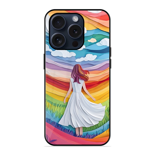 Rainbow Girl Printed Protective Phone Cover for iPhone 15 Pro