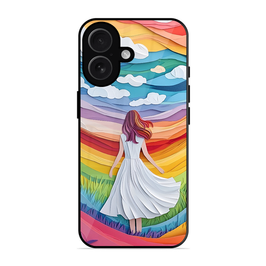 Rainbow Girl Printed Protective Phone Cover for iPhone 16 Plus