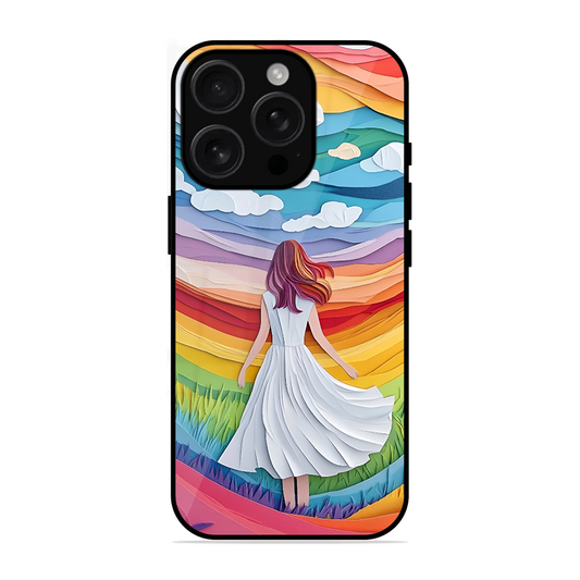 Rainbow Girl Printed Protective Phone Cover for iPhone 16 Pro