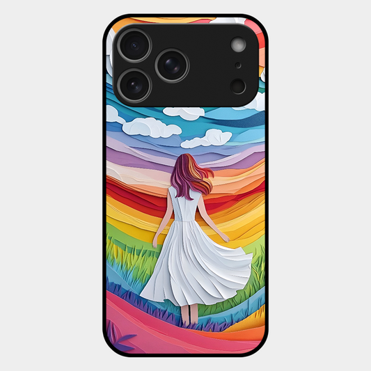 Rainbow Girl Printed Protective Phone Cover for iPhone 17 Pro Max