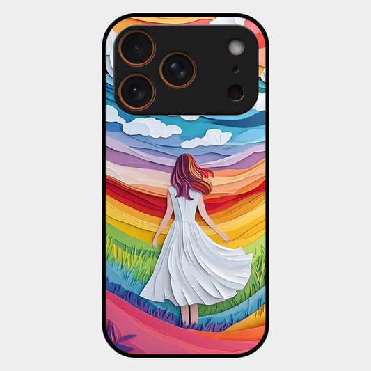 Rainbow Girl Printed Protective Phone Cover for iPhone 17 Pro