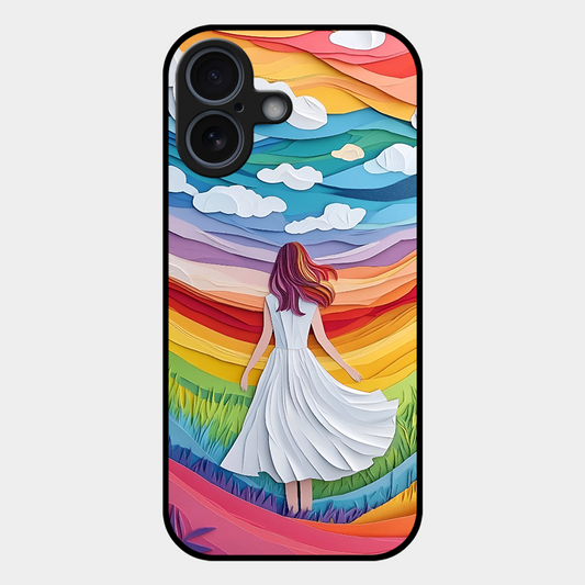Rainbow Girl Printed Protective Phone Cover for iPhone 17
