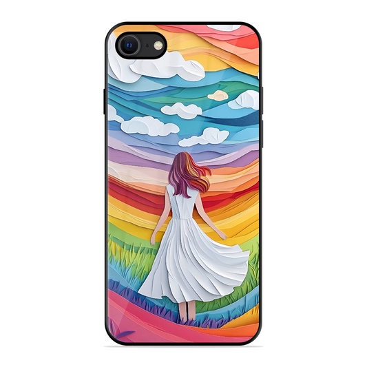 Rainbow Girl Printed Protective Phone Cover for iPhone SE 2020