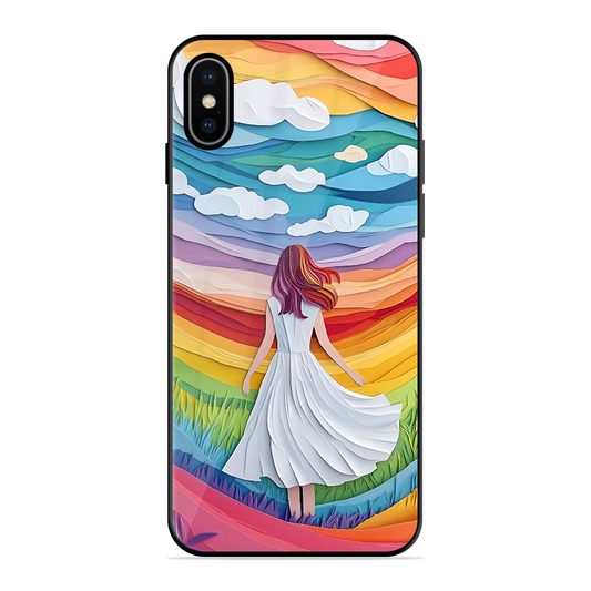 Rainbow Girl Printed Protective Phone Cover for iPhone X