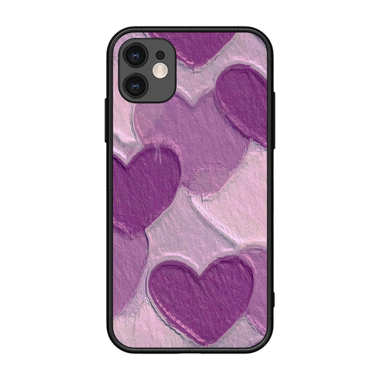 Purple Heart Printed Protective Phone Cover for iPhone 11