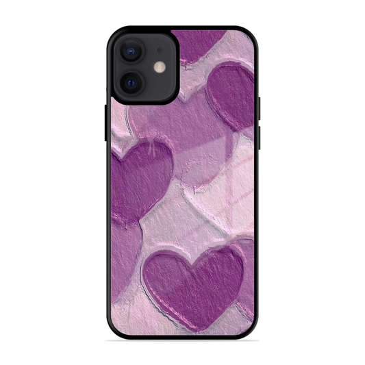 Purple Heart Printed Protective Phone Cover for iPhone 12 Mini