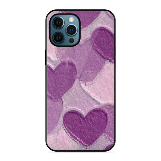 Purple Heart Printed Protective Phone Cover for iPhone 12 Pro