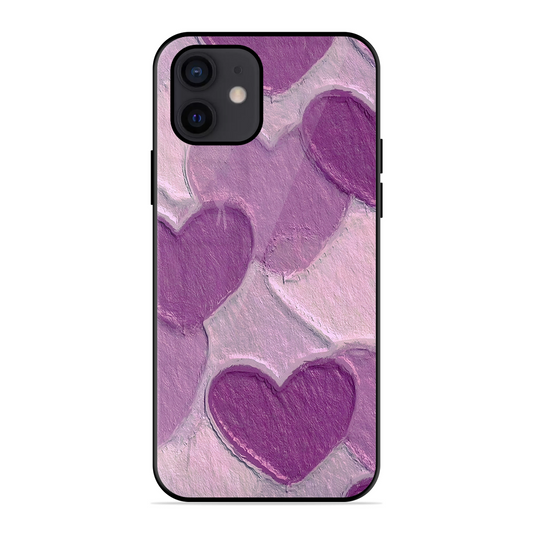 Purple Heart Printed Protective Phone Cover for iPhone 12