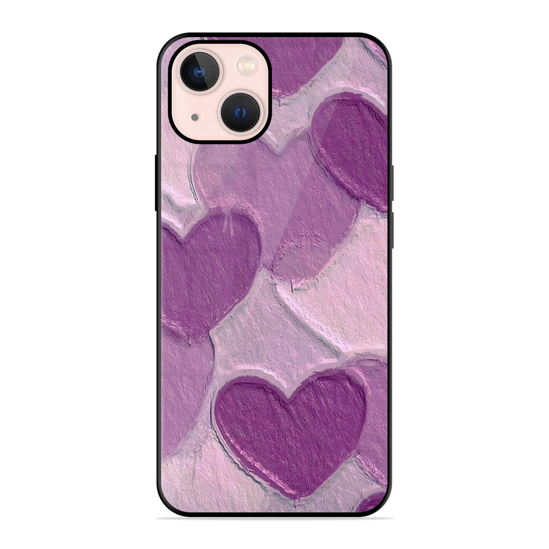 Purple Heart Printed Protective Phone Cover for iPhone 13 Mini