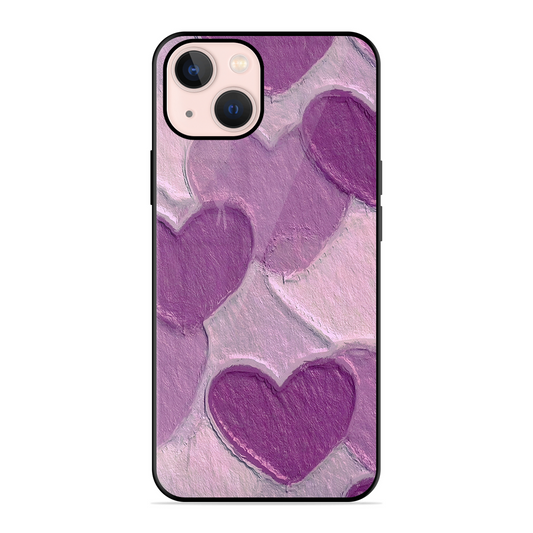 Purple Heart Printed Protective Phone Cover for iPhone 13 Mini