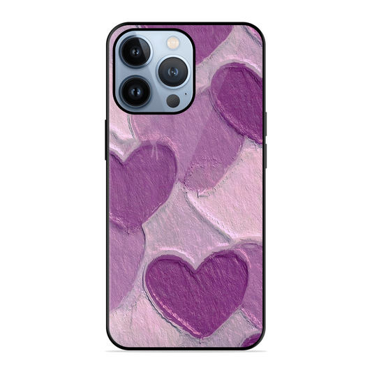 Purple Heart Printed Protective Phone Cover for iPhone 13 Pro