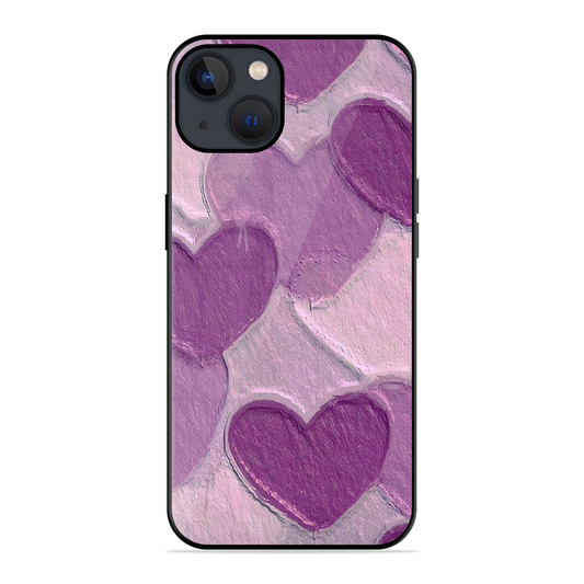 Purple Heart Printed Protective Phone Cover for iPhone 13