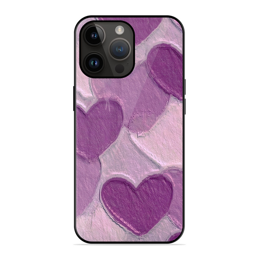 Purple Heart Printed Protective Phone Cover for iPhone 14 Pro