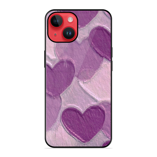 Purple Heart Printed Protective Phone Cover for iPhone 14