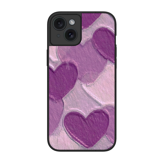 Purple Heart Printed Protective Phone Cover for iPhone 15 Plus